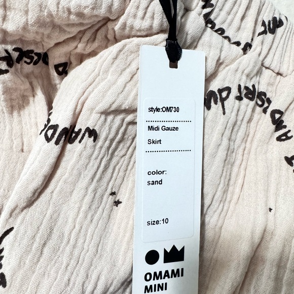 Omamimini Girls Midi Skirt with Patch Pockets - Sand - Picture 5 of 5